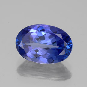 2.75캐럿 천연 바이올렛 블루 탄자나이트, 타원형 컷, 10.7×7.4 mm, VVS