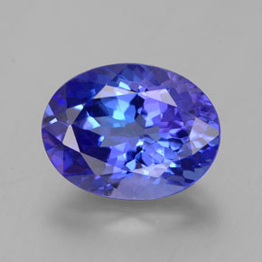 2.26캐럿 천연 바이올렛 블루 탄자나이트, 타원형 컷, 9.4×7.1 mm, VVS-VS