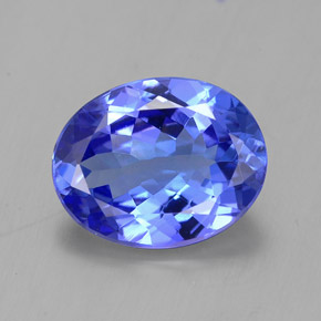 2.16캐럿 천연 바이올렛 블루 탄자나이트, 타원형 컷, 9.7×7.7 mm, VVS-VS