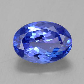 2.55캐럿 천연 바이올렛 블루 탄자나이트, 타원형 컷, 10×7.2 mm, VVS