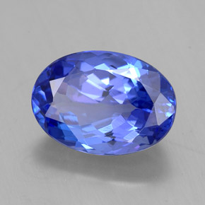 2.55캐럿 천연 바이올렛 블루 탄자나이트, 타원형 컷, 10×7.2 mm, VVS