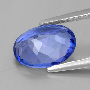 2.55캐럿 천연 바이올렛 블루 탄자나이트, 타원형 컷, 10×7.2 mm, VVS