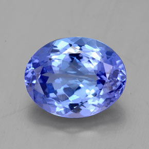 2.92캐럿 천연 바이올렛 블루 탄자나이트, 타원형 컷, 9.9×7.8 mm, IF