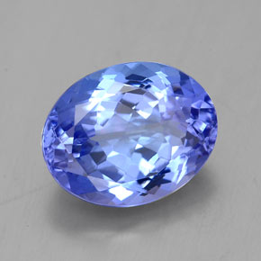 2.92캐럿 천연 바이올렛 블루 탄자나이트, 타원형 컷, 9.9×7.8 mm, IF