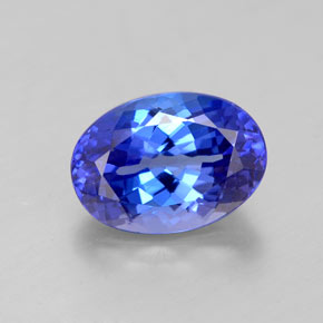 3.12캐럿 천연 바이올렛 블루 탄자나이트, 타원형 컷, 10.5×7.5 mm, VVS-VS