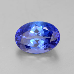 3.12캐럿 천연 바이올렛 블루 탄자나이트, 타원형 컷, 10.5×7.5 mm, VVS-VS