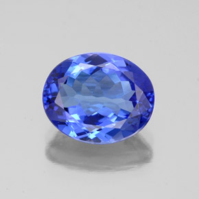 2.86캐럿 천연 바이올렛 블루 탄자나이트, 타원형 컷, 10.1×8.2 mm, VVS