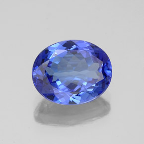 2.86캐럿 천연 바이올렛 블루 탄자나이트, 타원형 컷, 10.1×8.2 mm, VVS