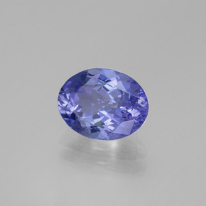 2.22캐럿 천연 바이올렛 블루 탄자나이트, 타원형 컷, 9.2×7.2 mm, VVS