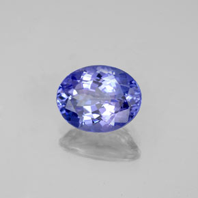 2.10캐럿 천연 바이올렛 블루 탄자나이트, 타원형 컷, 9×7 mm, VVS-VS