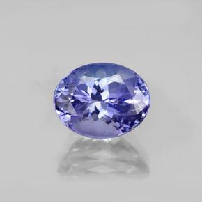 2.47캐럿 천연 강렬한 바이올렛 블루 탄자나이트, 타원형 컷, 9.2×7.2 mm, VVS