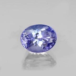 2.47캐럿 천연 강렬한 바이올렛 블루 탄자나이트, 타원형 컷, 9.2×7.2 mm, VVS