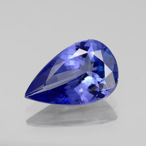 1.89캐럿 천연 바이올렛 블루 탄자나이트, 배 모양, 11×7.1 mm, VS