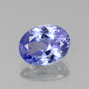 1.92캐럿 천연 바이올렛 블루 탄자나이트, 타원형 컷, 8.9×6.9 mm, VVS-VS