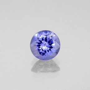 1.44캐럿 천연 바이올렛 블루 탄자나이트, 라운드 컷, 6.86 mm, VS-SI