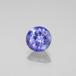 1.44캐럿 천연 바이올렛 블루 탄자나이트, 라운드 컷, 6.86 mm, VS-SI