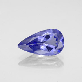 1.88캐럿 천연 바이올렛 블루 탄자나이트, 배 모양, 11.6×6.5 mm, VVS