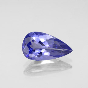 1.88캐럿 천연 바이올렛 블루 탄자나이트, 배 모양, 11.6×6.5 mm, VVS