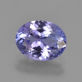 1.96캐럿 천연 은빛 파란색 탄자나이트, 타원형 컷, 9.1×7.1 mm, VVS