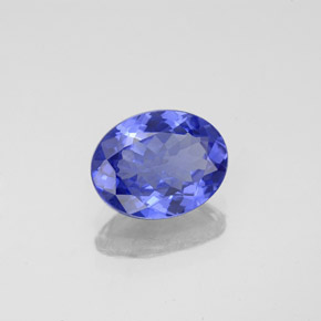 1.89캐럿 천연 바이올렛 블루 탄자나이트, 타원형 컷, 9.2×7.1 mm, VVS