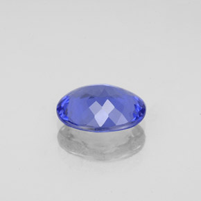 1.89캐럿 천연 바이올렛 블루 탄자나이트, 타원형 컷, 9.2×7.1 mm, VVS