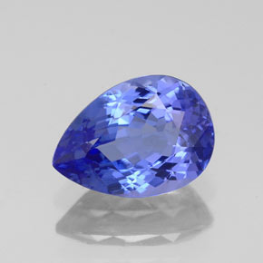 1.59캐럿 천연 바이올렛 블루 탄자나이트, 배 모양, 8.9×6.4 mm, VVS