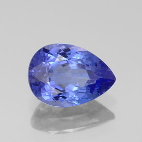 1.59캐럿 천연 바이올렛 블루 탄자나이트, 배 모양, 8.9×6.4 mm, VVS