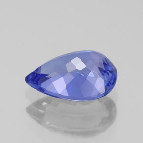 1.59캐럿 천연 바이올렛 블루 탄자나이트, 배 모양, 8.9×6.4 mm, VVS