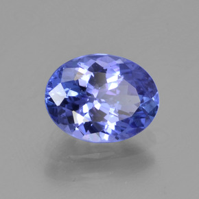 1.62캐럿 천연 딥 바이올렛 블루 탄자나이트, 타원형 컷, 8.3×6.4 mm, VVS-VS