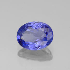 1.46캐럿 천연 바이올렛 블루 탄자나이트, 타원형 컷, 8.2×6.4 mm, VVS-VS