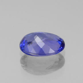 1.46캐럿 천연 바이올렛 블루 탄자나이트, 타원형 컷, 8.2×6.4 mm, VVS-VS