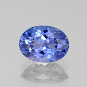 1.52캐럿 천연 바이올렛 블루 탄자나이트, 타원형 컷, 8.4×6.2 mm, VVS
