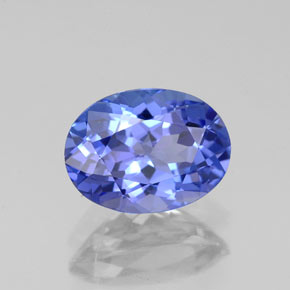 1.52캐럿 천연 바이올렛 블루 탄자나이트, 타원형 컷, 8.4×6.2 mm, VVS