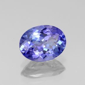 1.54캐럿 천연 바이올렛 블루 탄자나이트, 타원형 컷, 8.3×6.3 mm, VVS