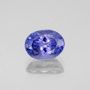 2.10캐럿 천연 바이올렛 블루 탄자나이트, 타원형 컷, 9×6.8 mm, VVS-VS