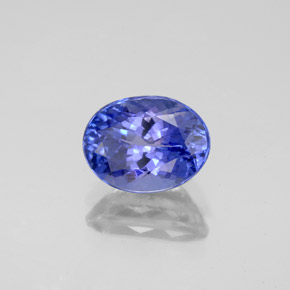 2.10캐럿 천연 바이올렛 블루 탄자나이트, 타원형 컷, 9×6.8 mm, VVS-VS