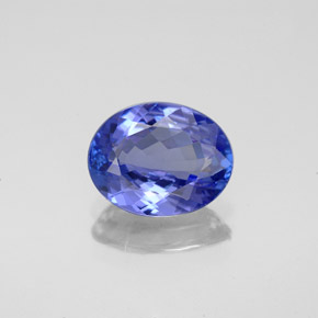 2.08캐럿 천연 바이올렛 블루 탄자나이트, 타원형 컷, 9.5×7.5 mm, VVS-VS