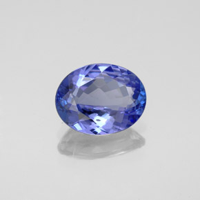 2.08캐럿 천연 바이올렛 블루 탄자나이트, 타원형 컷, 9.5×7.5 mm, VVS-VS