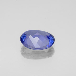 2.08캐럿 천연 바이올렛 블루 탄자나이트, 타원형 컷, 9.5×7.5 mm, VVS-VS