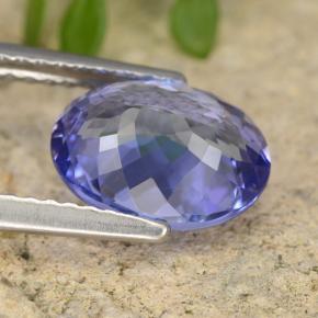 2.45캐럿 천연 바이올렛 블루 탄자나이트, 타원형 컷, 9.5×7.5 mm, VVS-VS