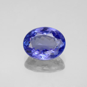 2.94캐럿 천연 바이올렛 블루 탄자나이트, 타원형 컷, 10×7.8 mm, VVS