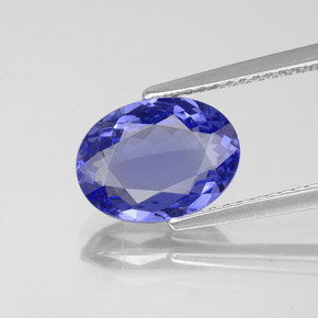2.34캐럿 천연 바이올렛 블루 탄자나이트, 타원형 컷, 10.5×7.7 mm, VS