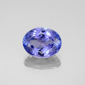 2.56캐럿 천연 바이올렛 블루 탄자나이트, 타원형 컷, 9.6×7.5 mm, VVS