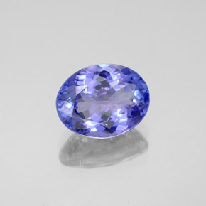 2.56캐럿 천연 바이올렛 블루 탄자나이트, 타원형 컷, 9.6×7.5 mm, VVS