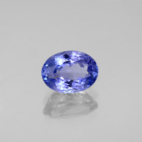 1.61캐럿 천연 바이올렛 블루 탄자나이트, 타원형 컷, 8.4×6.1 mm, IF