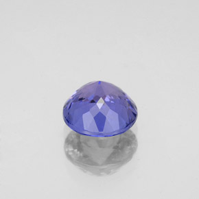 1.45캐럿 천연 바이올렛 블루 탄자나이트, 라운드 컷, 6.85 mm, VS