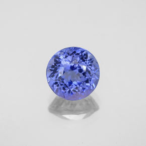 1.45캐럿 천연 바이올렛 블루 탄자나이트, 라운드 컷, 6.83 mm, VS
