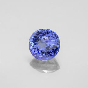 1.45캐럿 천연 바이올렛 블루 탄자나이트, 라운드 컷, 6.83 mm, VS