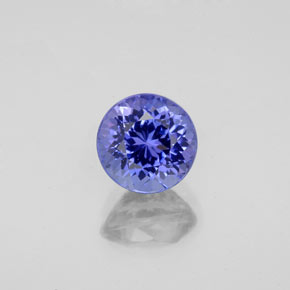 1.42캐럿 천연 바이올렛 블루 탄자나이트, 라운드 컷, 6.52 mm, VVS