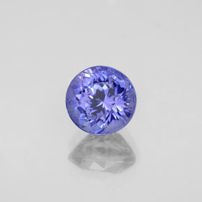 1.42캐럿 천연 바이올렛 블루 탄자나이트, 라운드 컷, 6.52 mm, VVS